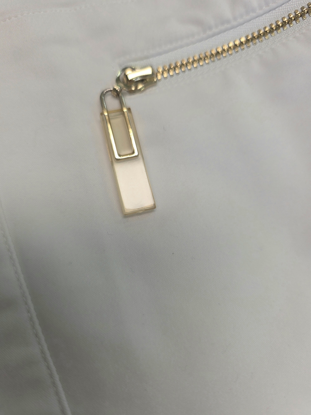 Calvin Klein Cream Zip-Front Blazer Jacket - Picture 5 of 8